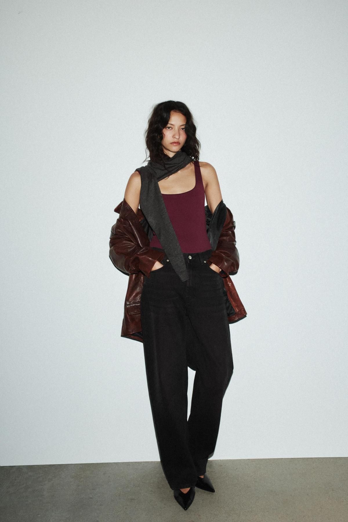 자라 테크니컬 폴리아미드 스트랩 바디수트 5039/312 WINE - 상세 이미지 2