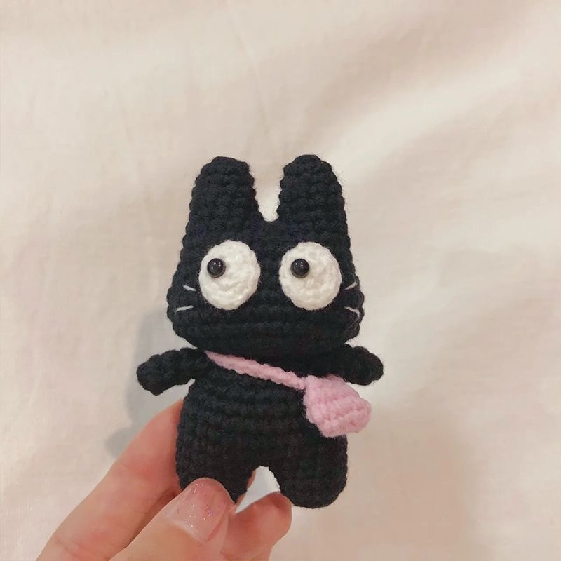 고양이 코바늘 키트 뜨개질 패키지 손뜨개 DIY 초보자용 인형 제작 선물용 키링 가방 걸이 - 상세 이미지 4