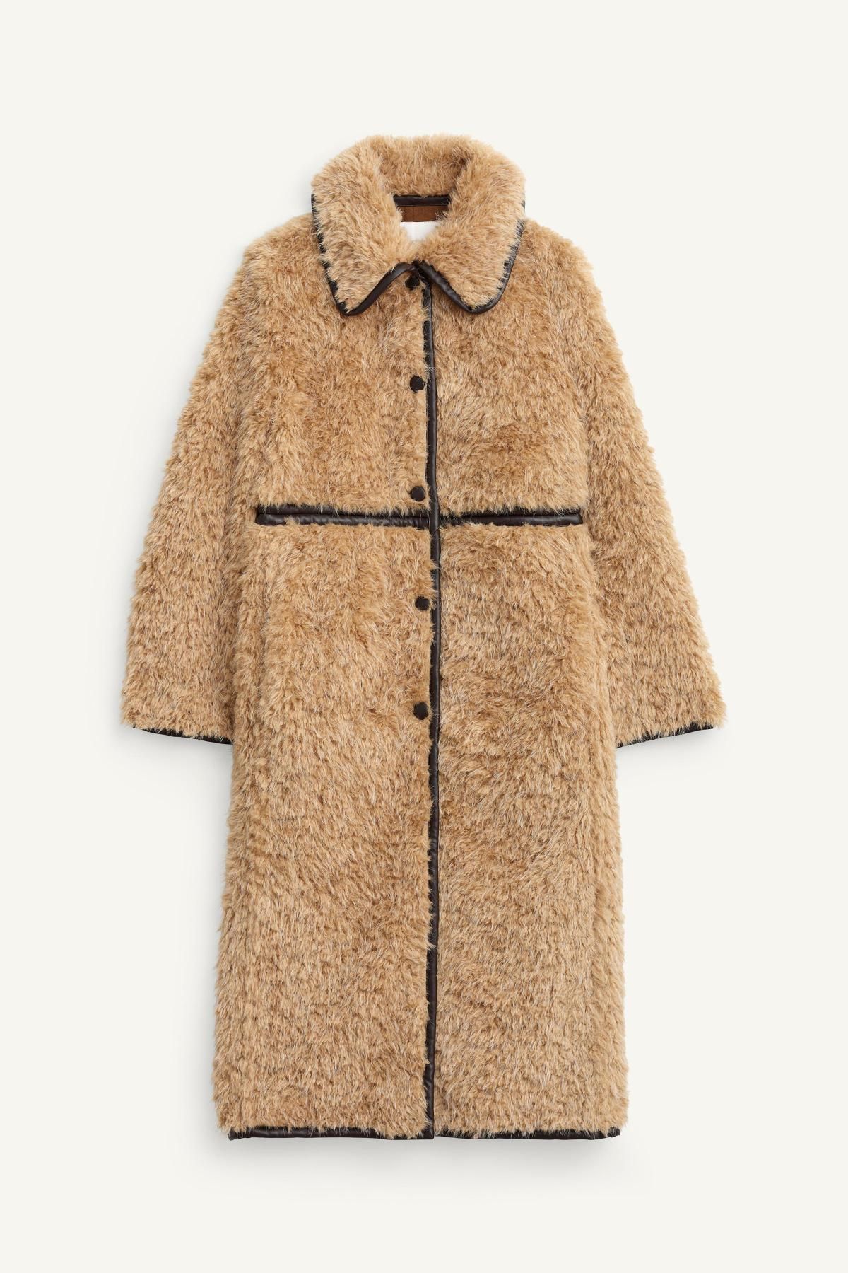 자라 한정판 인조 퍼 롱 무스탕 코트 3692/900 LIGHT BROWN - 메인 이미지