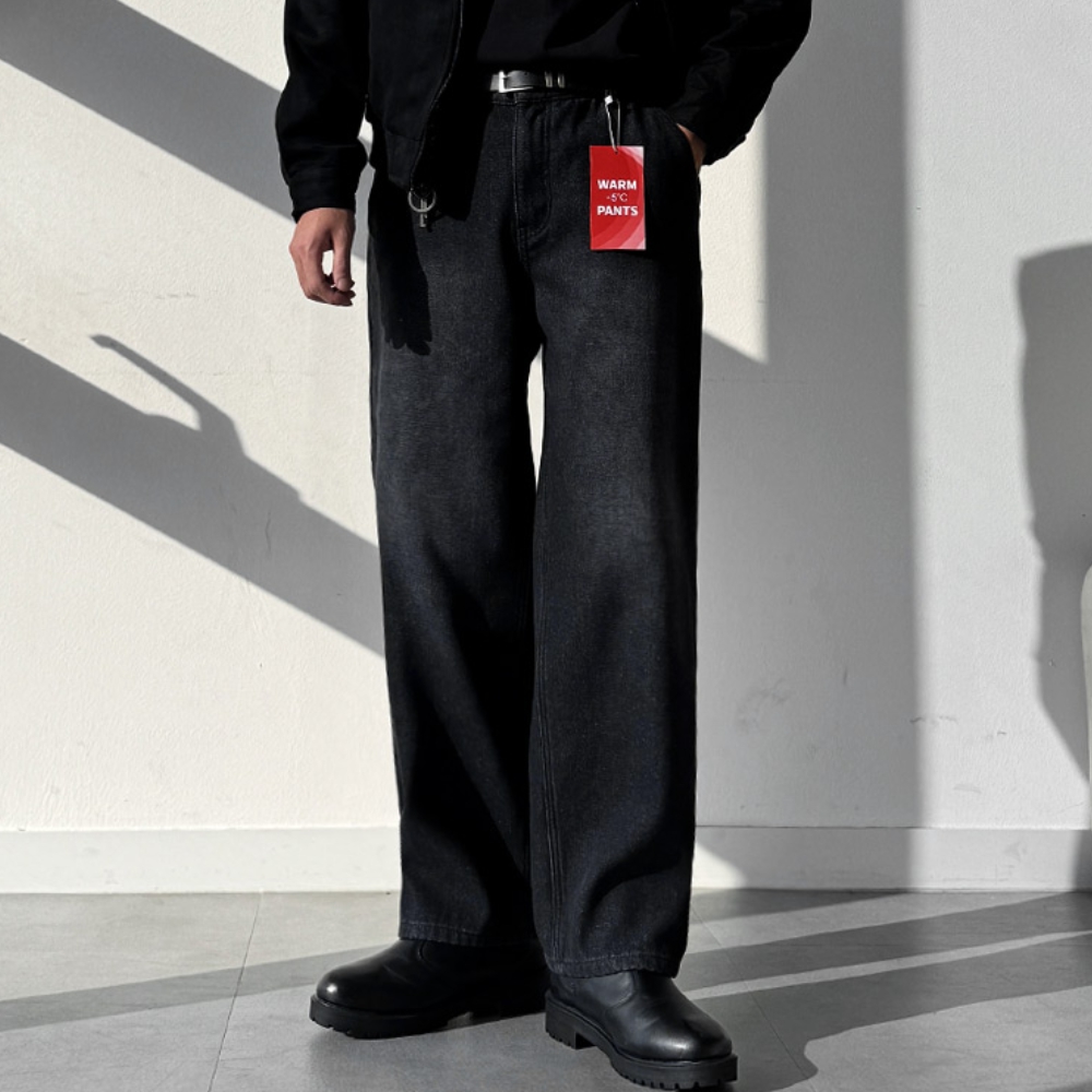 남자 틀랜 3단기장 사계절&융기모 샌드워싱 세미와이드 뒷밴딩 데님