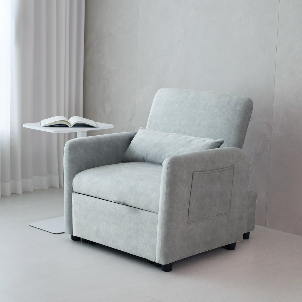 일루일루 몽글 소파베드 1인용 확장 폴딩형 침대 쇼파 겸용 각도조절 자취방 원룸 생활방수 패브릭