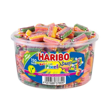 Marke: HARIBO [해외]HARIBO 하리보 레인보우 픽셀 사우어, 150개입(1.2kg 원형 주석) [B0BS9RL2ZK]