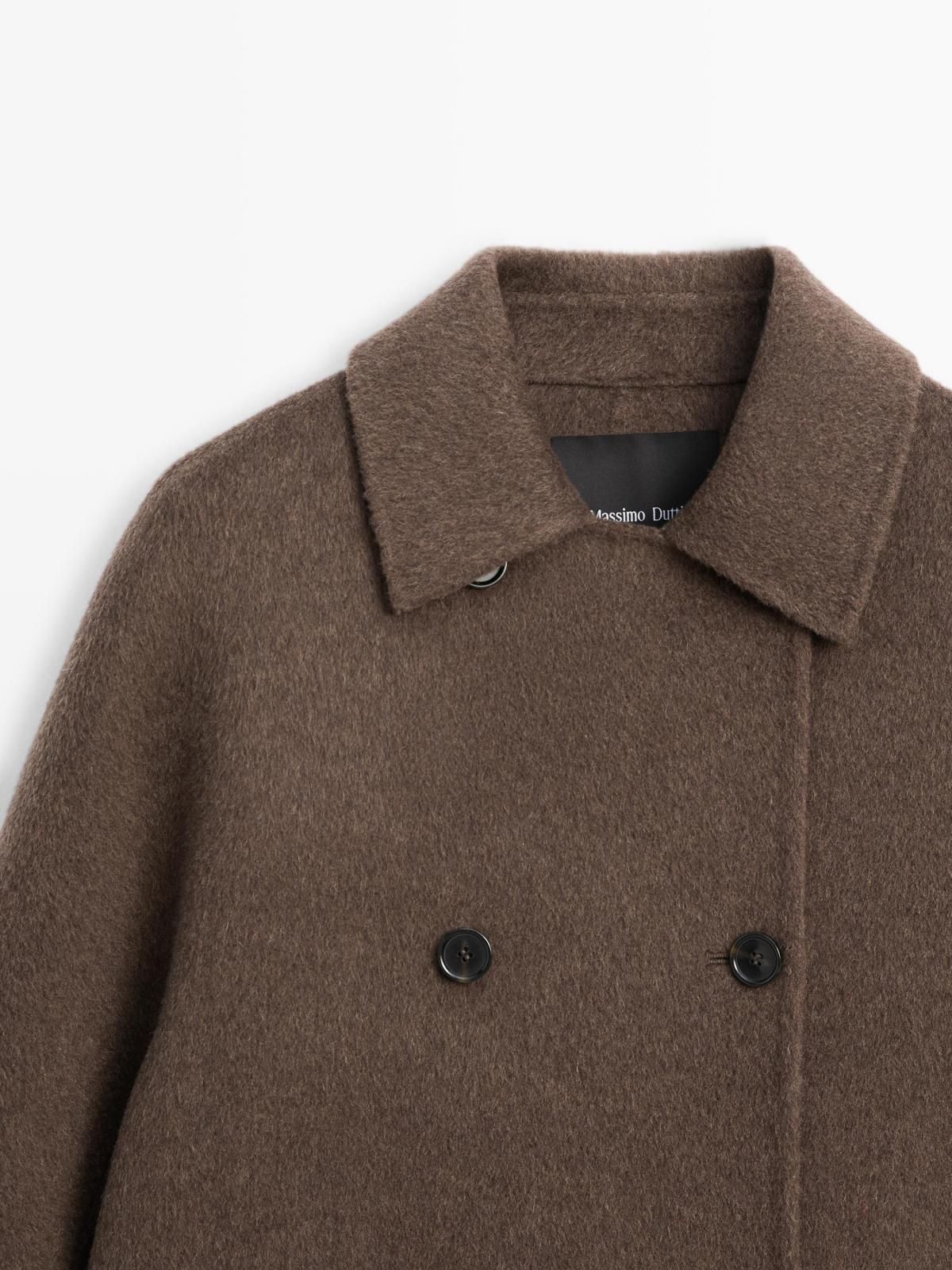 마시모두띠 클래식 울블렌드 더블브레스트 크롭 코트 6434/984 BROWN 이미지 6
