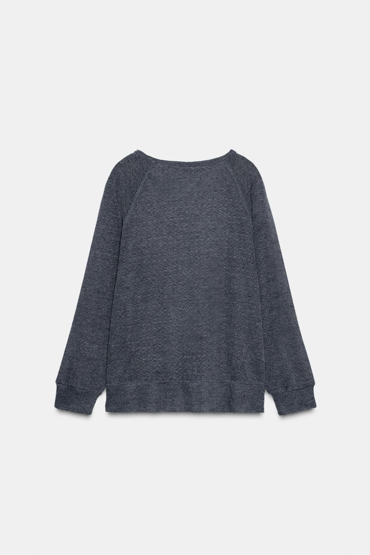 자라 베이직 라운드넥 긴팔 니트 스웨터 5644/943 ANTHRACITE GREY - 상세 이미지 5
