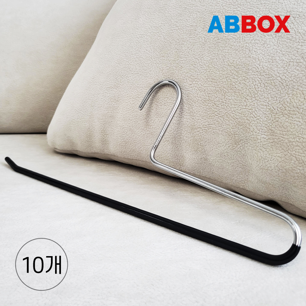 에이비박스 프리미엄 글로시 고정형 논슬립 바지걸이 치마걸이 블랙, 10개 제품 이미지