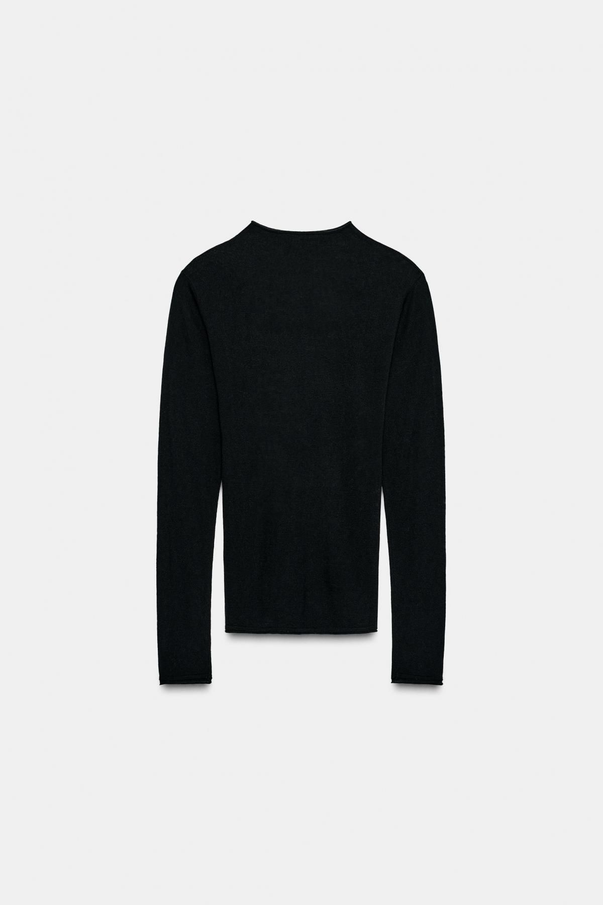자라 프리미엄 울 실크 하이넥 니트 스웨터 9598/146 BLACK - 상세 이미지 5