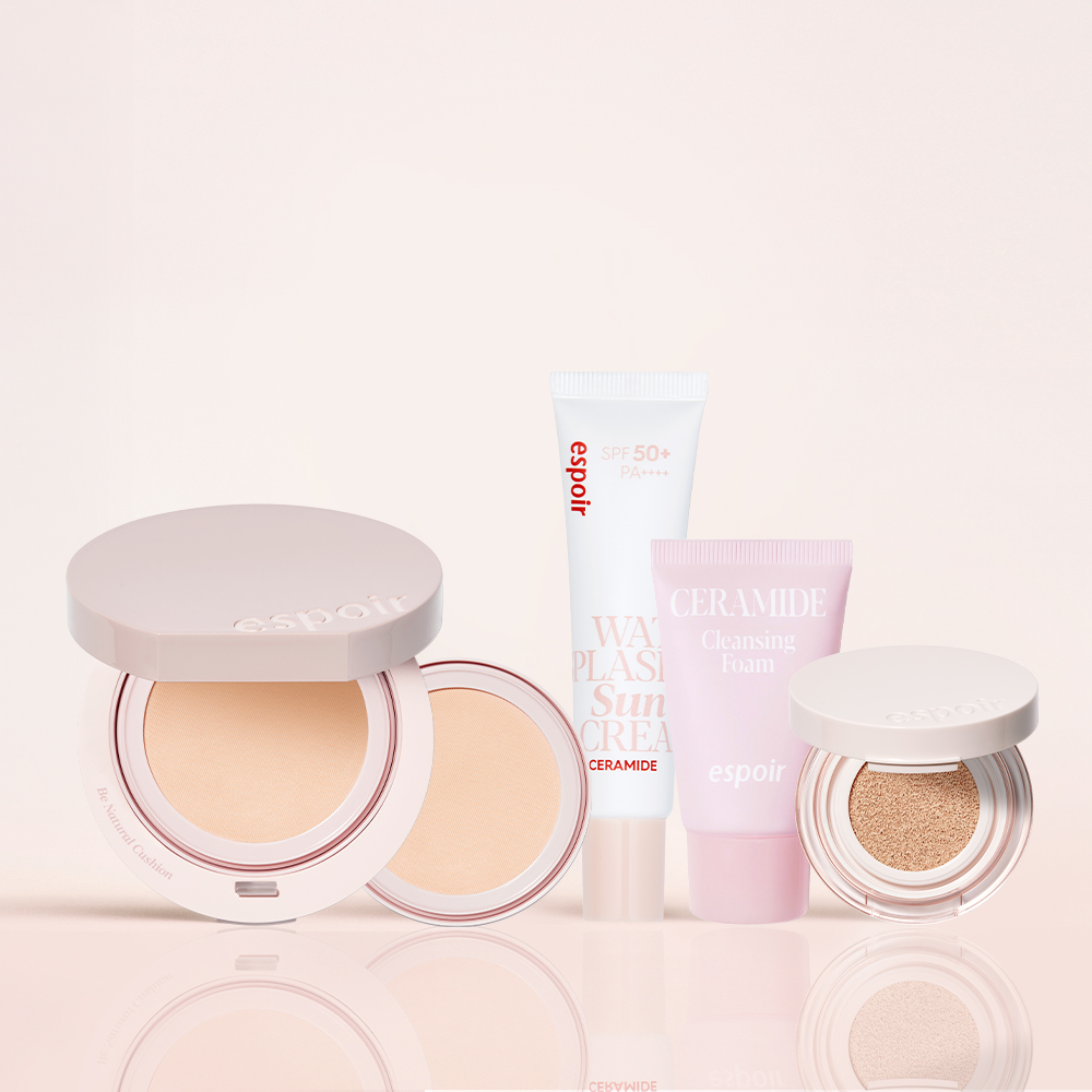 에스쁘아 비내추럴 쿠션 SPF50+ 14gx2 (본품+리필) +(증정: 미니 볼륨쿠션 #아이보리+ 클렌징폼 20g+ 선크림 20ml) - 메인 이미지