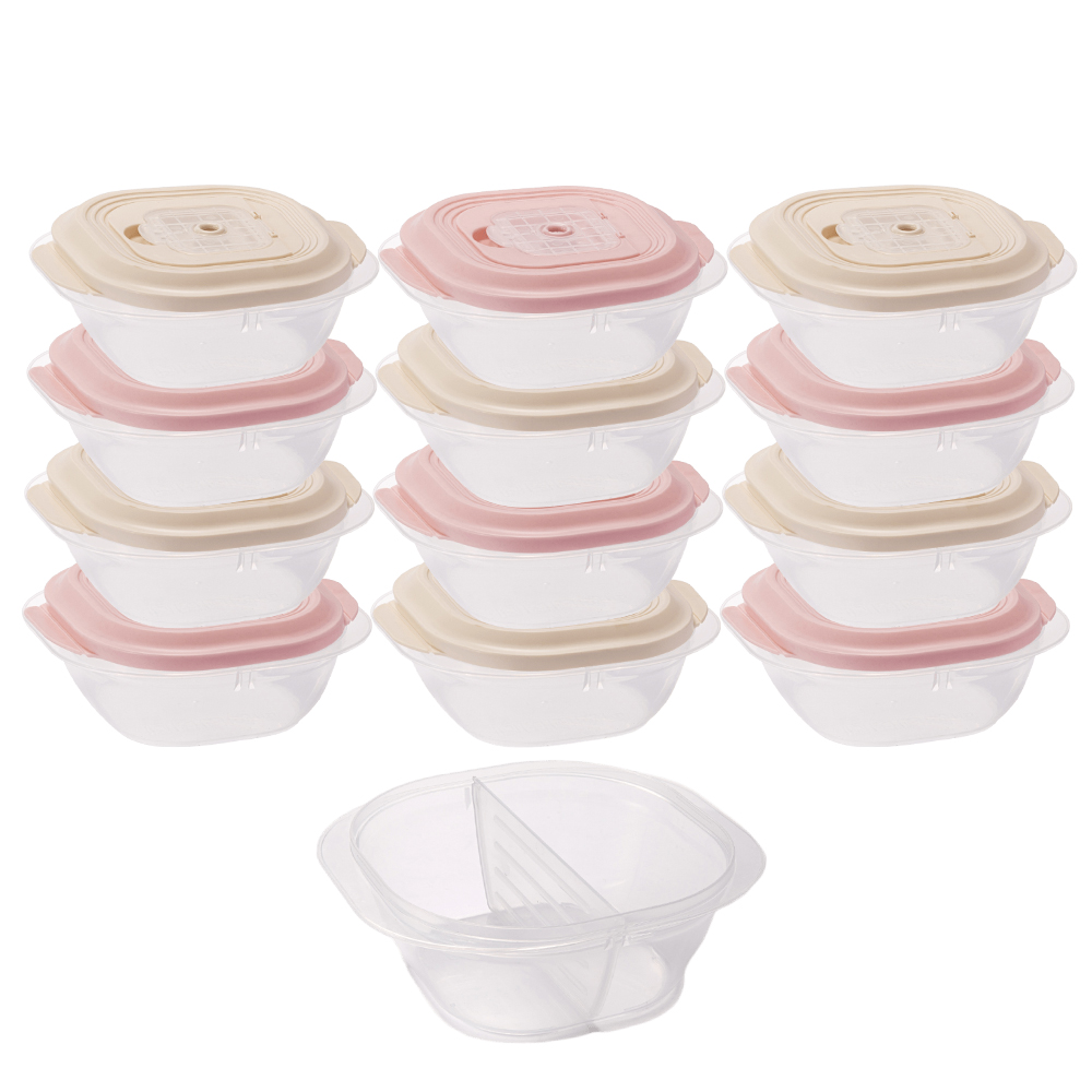블라썸하우스 국내산 스팀홀 냉동밥 반찬통 칸막이 보관용기 12종, 450ml, 1세트 - 메인 이미지