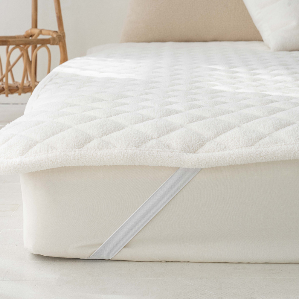 겨울 극세사 양모 어린이 키즈 유아 슈퍼싱글 고정밴드 침대패드