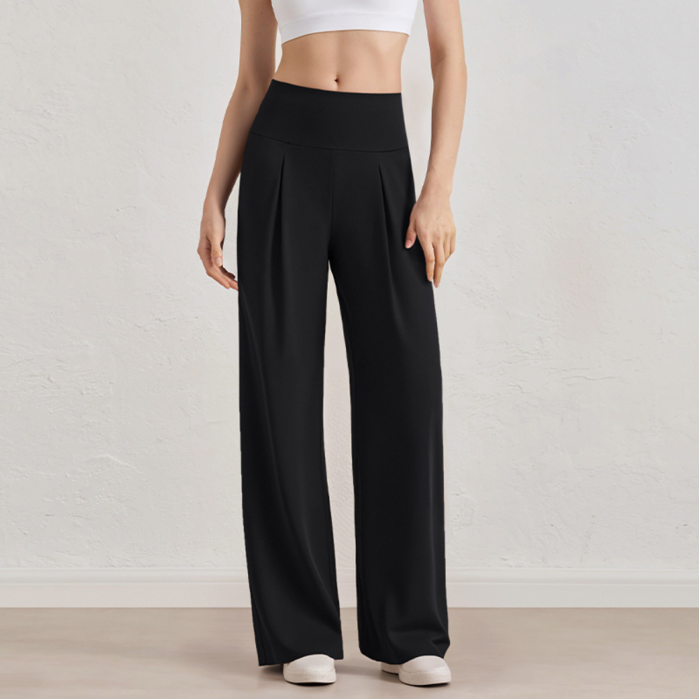 소프트터치 하이웨스트 스트레치 와이드 원턱 팬츠 - 상품 이미지