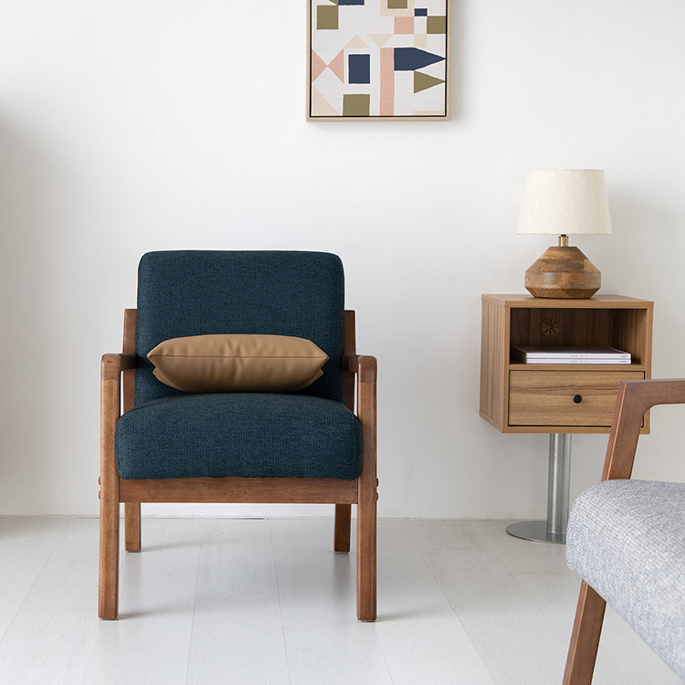 데니쉬 패브릭 소파 1인 네이비, 8770.4138