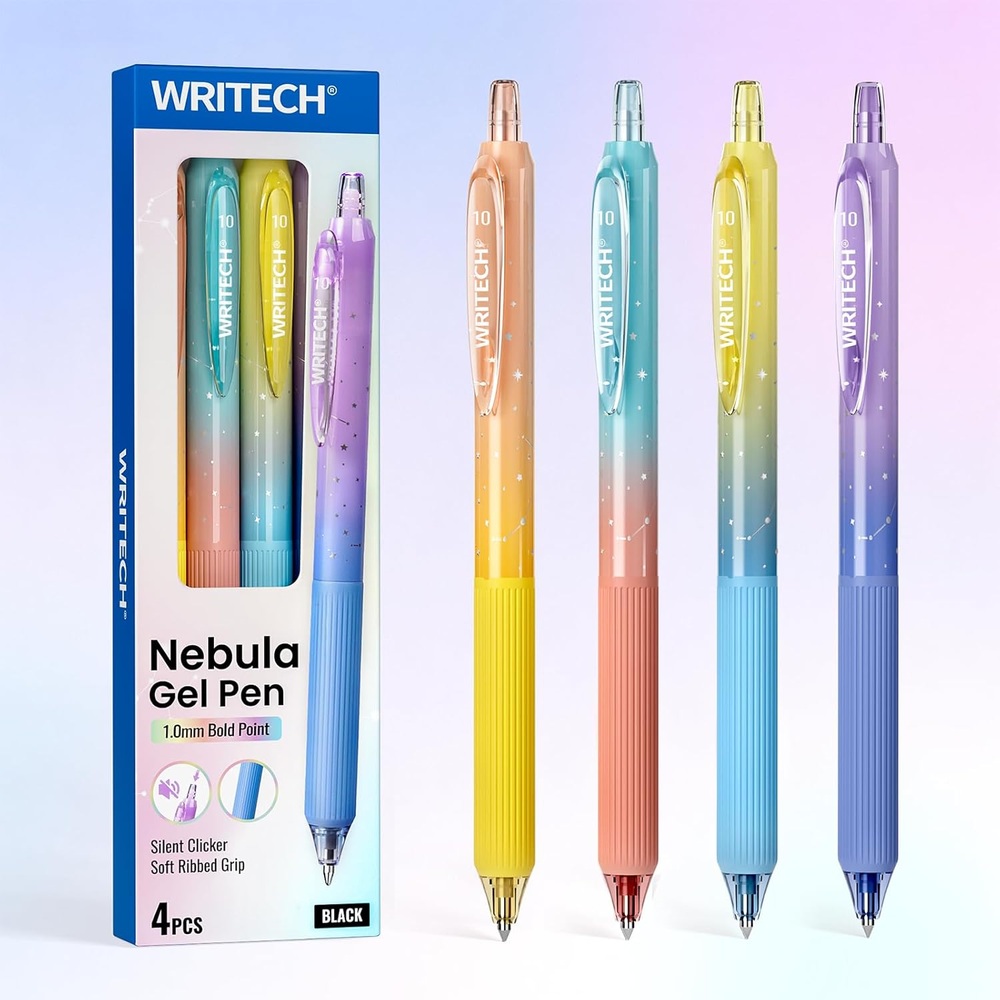 WRITECH 젤펜 1.0mm 4색 세트 볼펜 필기구 젤잉크펜 - 상품 이미지