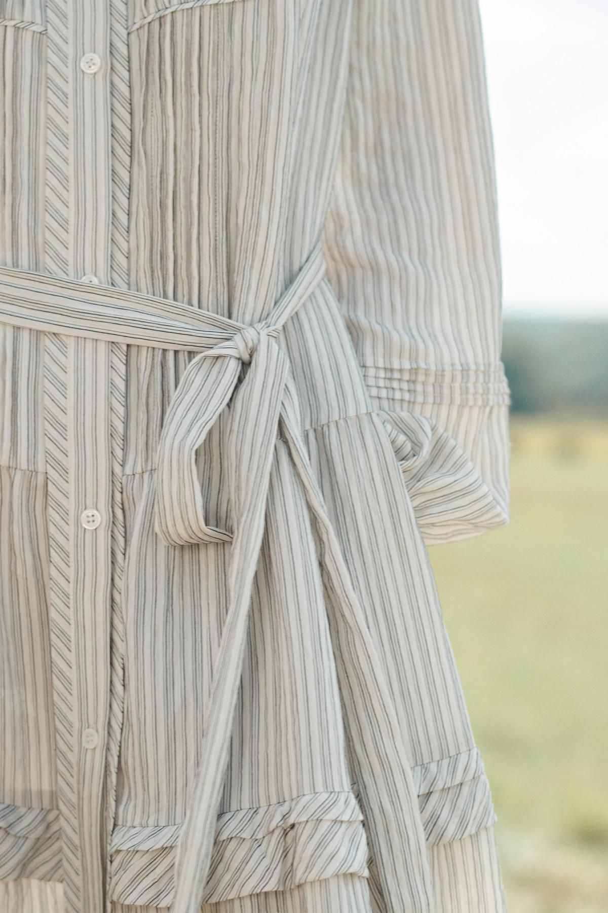 자라 한정판 로맨틱 벨트 롱 원피스 8444/739 STRIPED - 상세 이미지 5