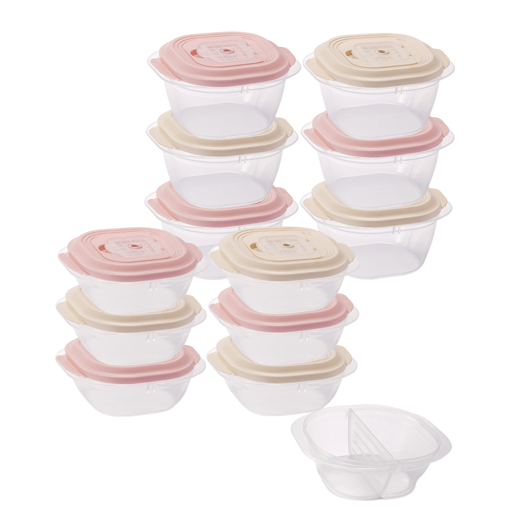 블라썸하우스 국내산 스팀홀 냉동밥 반찬통 칸막이 보관용기 12종, 혼합(450ml+650ml), 1세트 - 메인 이미지