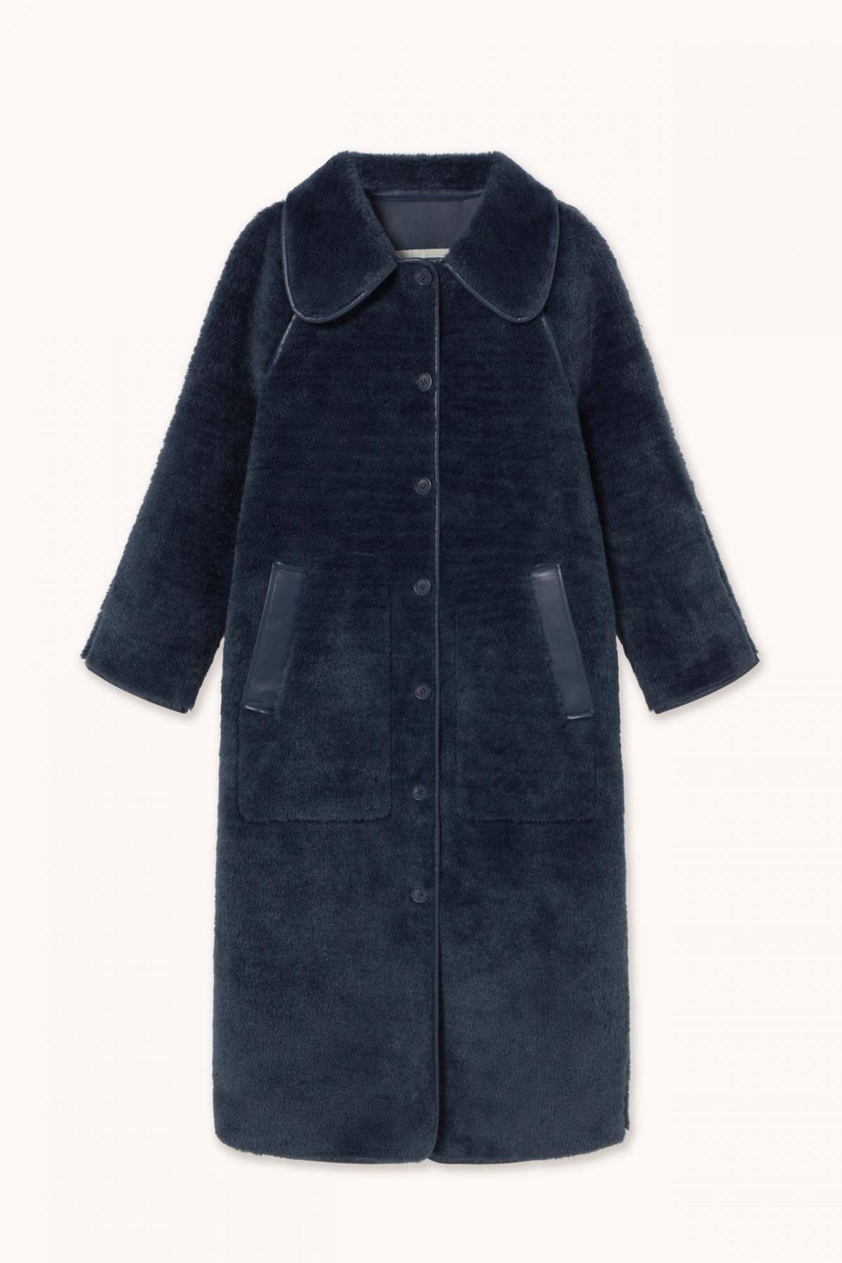 타이니코튼 페이크퍼 네이비 롱코트 AW25-682-107 ONE COLOR - 메인 이미지