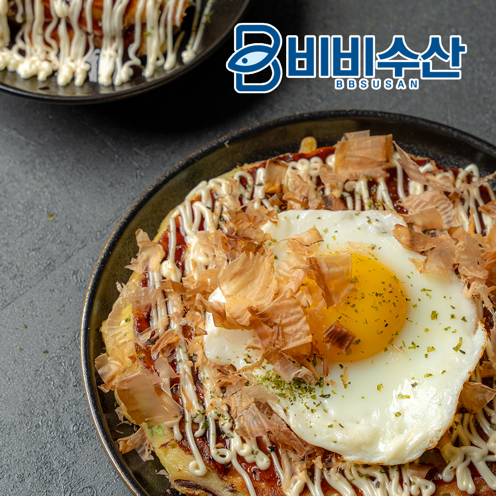 정통 오사카식 오꼬노미야키 풀세트 (가쓰오부시 + 데리야끼 + 마요네즈) 오코노미야끼 이미지 4