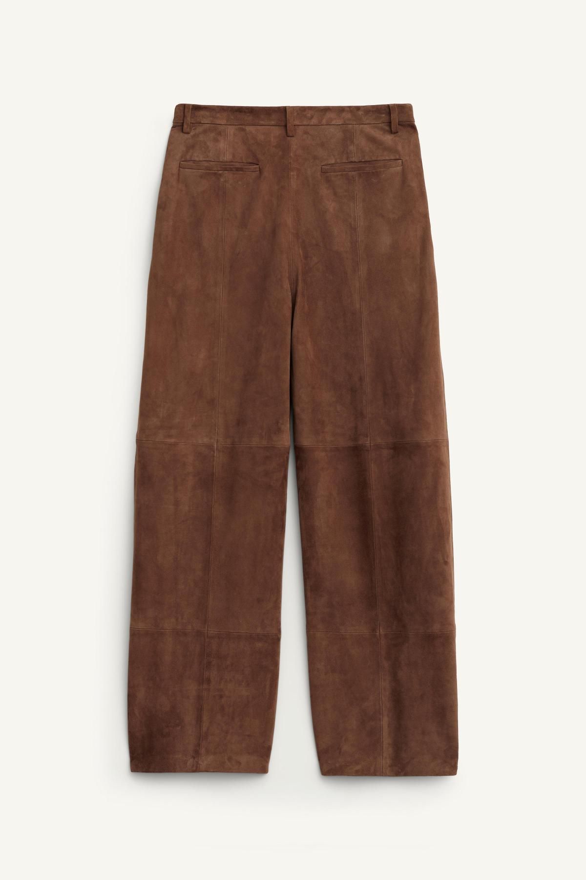 자라 한정판 프리미엄 스웨이드 와이드 팬츠 6098/920 BROWN / TAUPE - 상세 이미지 5