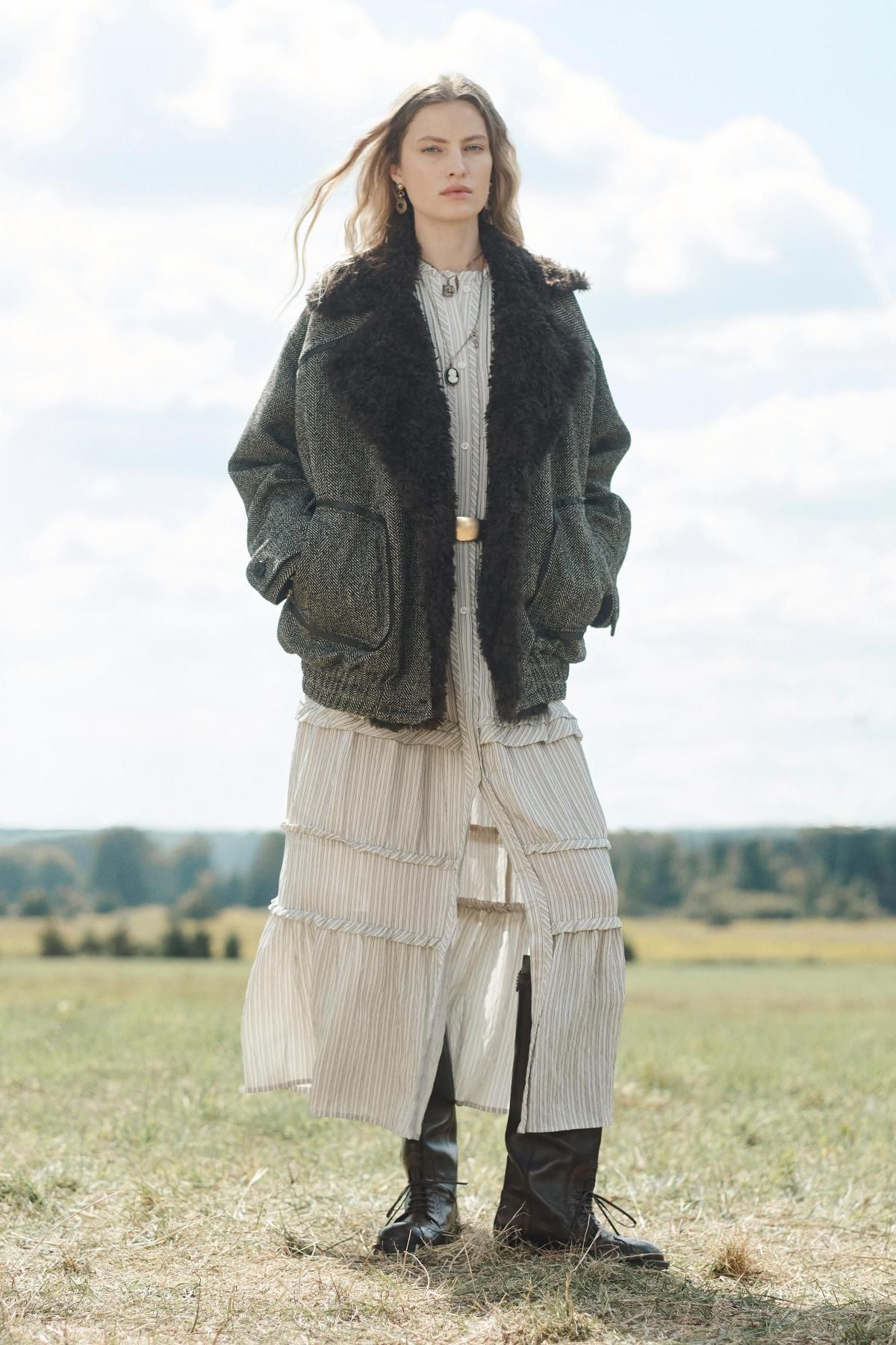 자라 한정판 로맨틱 벨트 롱 원피스 8444/739 STRIPED - 상세 이미지 2