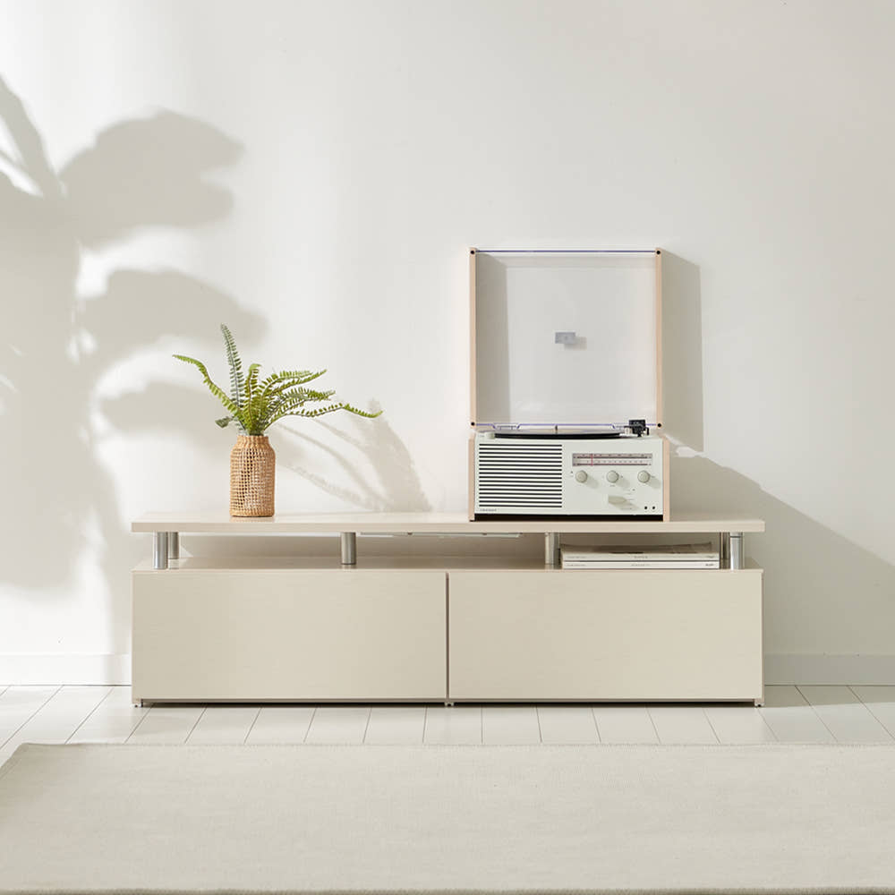 마인 거실장 낮은 티비다이 tv장 장식장 1200, 크림화이트