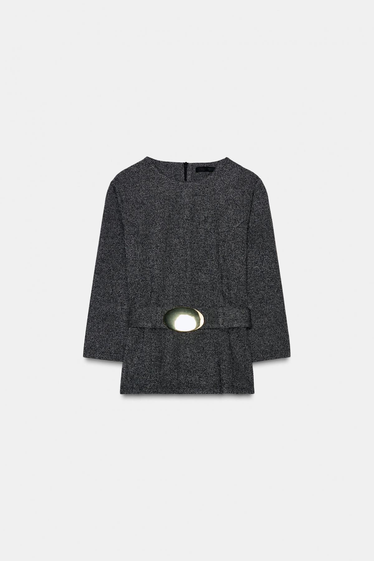 자라 테크니컬 트윌 벨트 탑 3644/193 DARK GREY - 메인 이미지