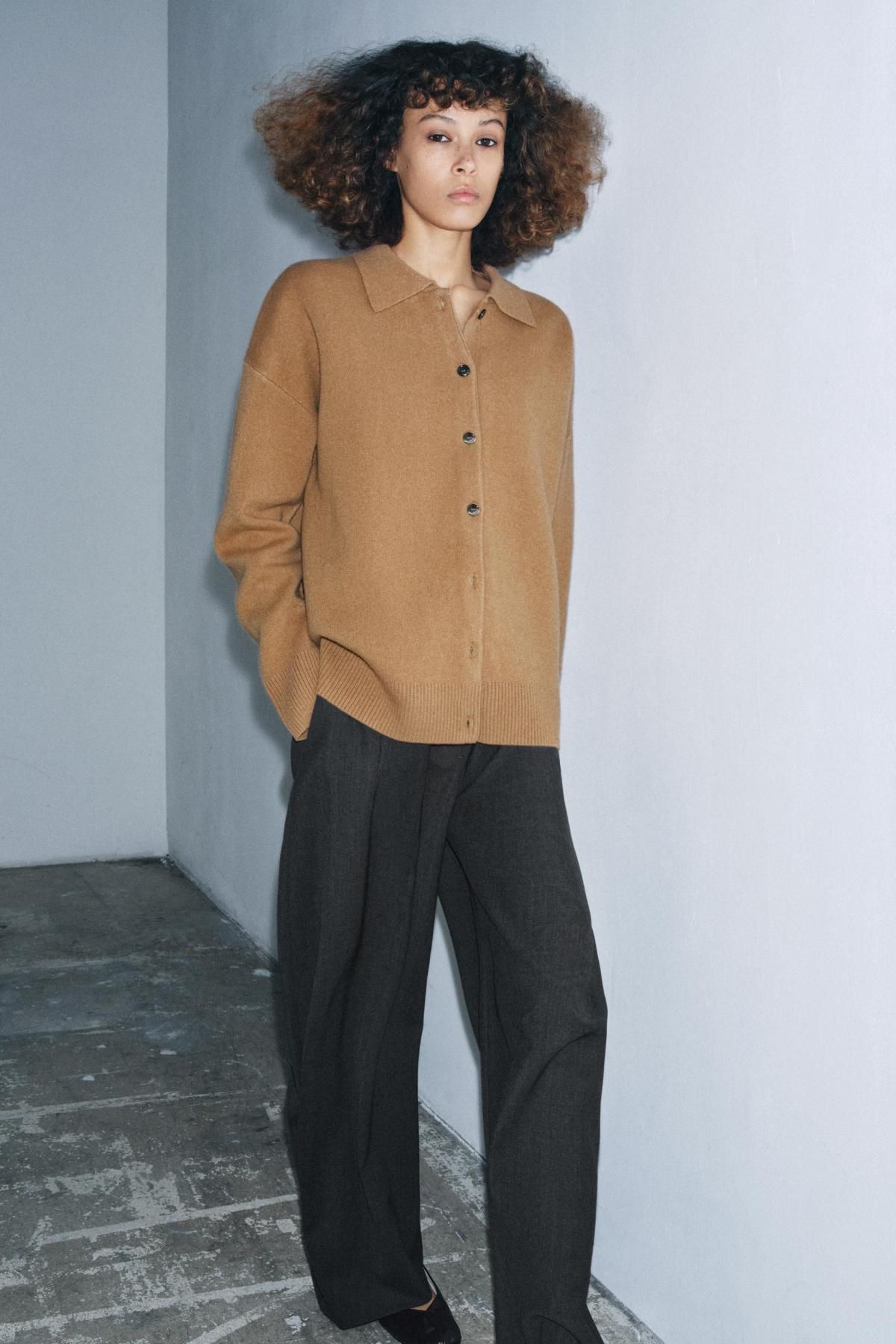 자라 오버사이즈 울 혼방 가디건 2893/125 CAMEL - 상세 이미지 5