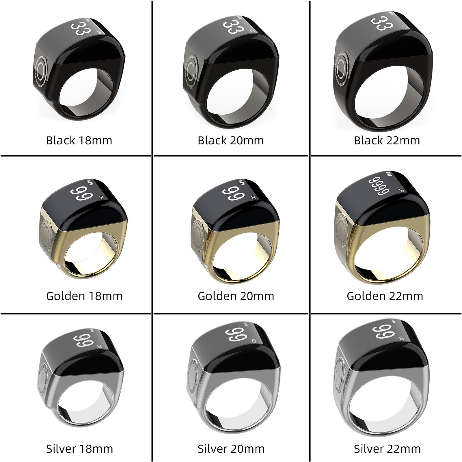 스마트 링 QB702 아연 합금 블루투스 고급 블랙 18mm - 상세 이미지 5