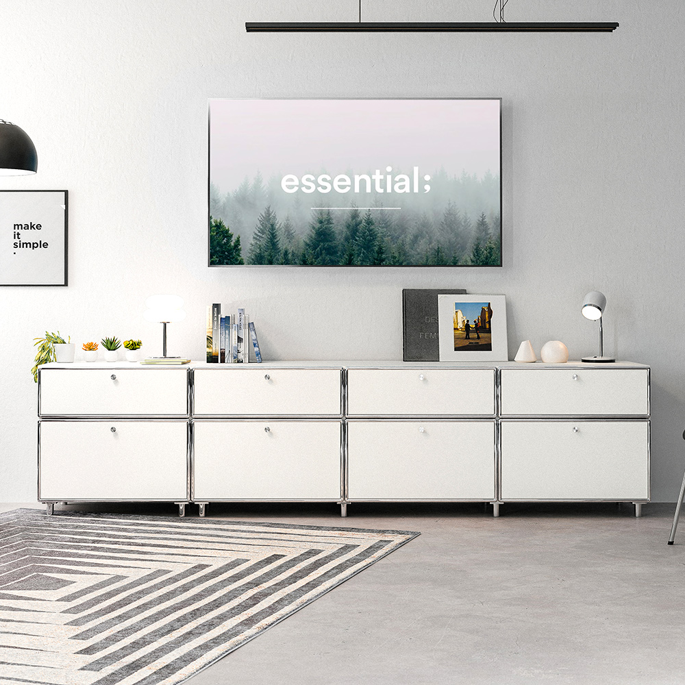 모던트 미드센츄리 2400 모듈 높은 거실장 TV다이 거실 서랍 수납