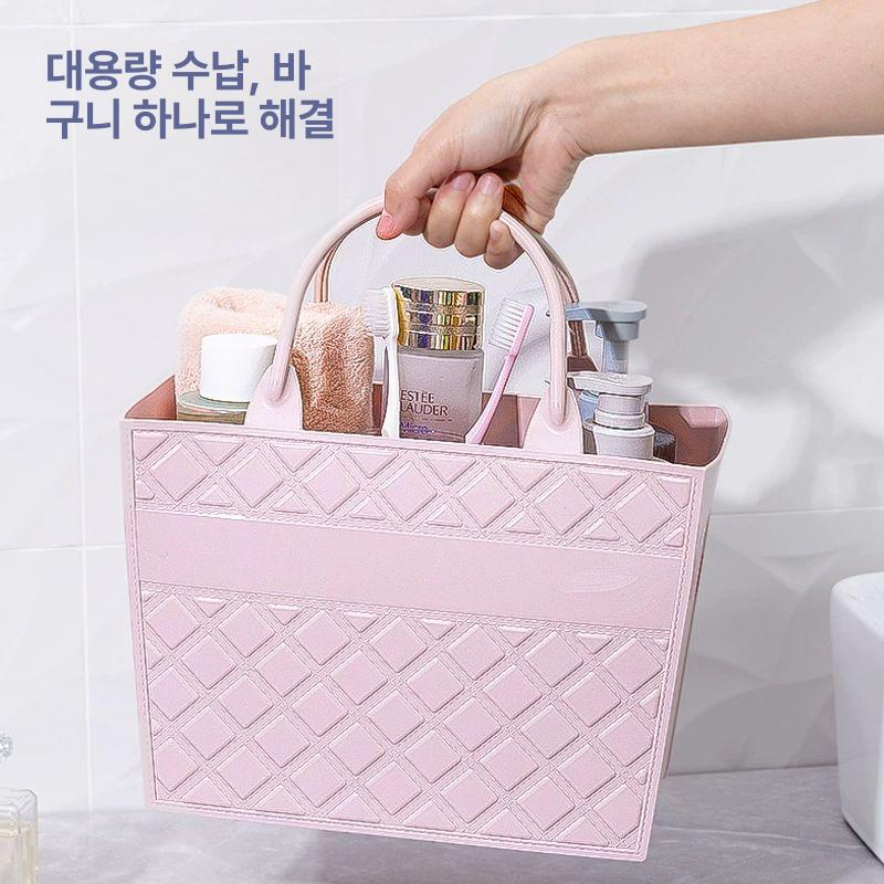 목욕바구니 방수 실리콘목욕가방 헬스장 장바구니 대용량 수영장 다용도 목욕 시장가방 옐로우 - 상세 이미지 2