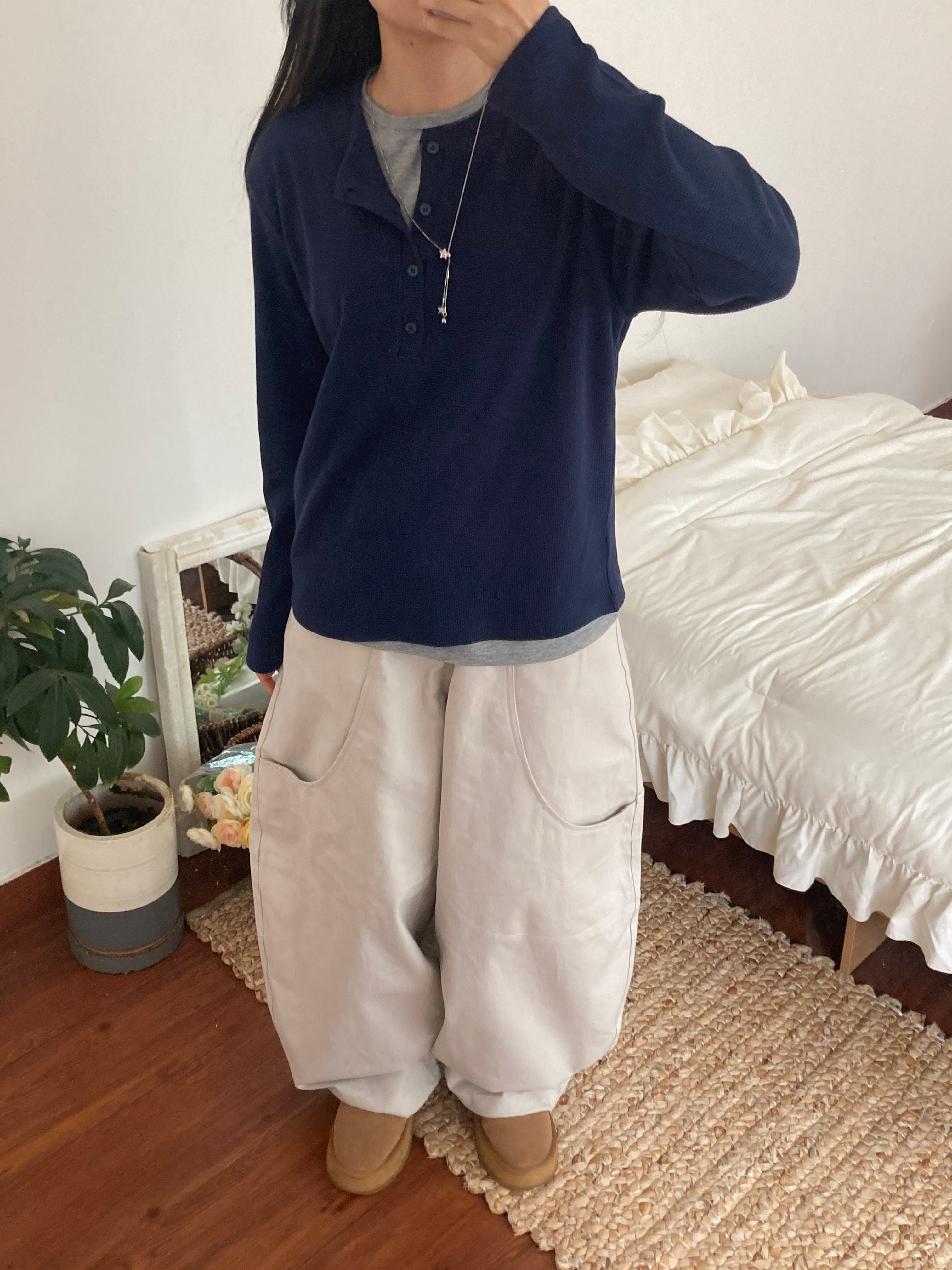 니벳 벌룬 코튼 팬츠 [2Color] - 상세 이미지 2