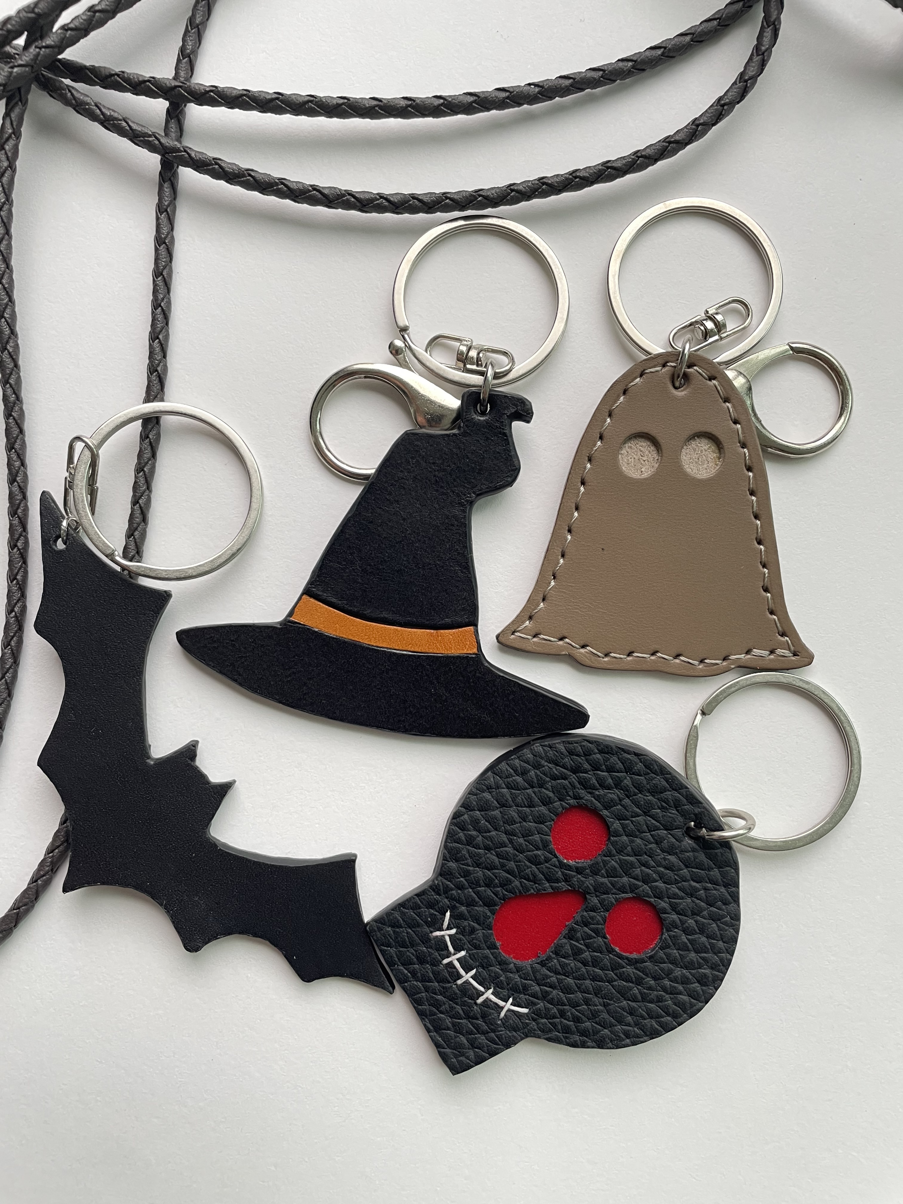 핸드메이드 할로윈 가죽 키링 Halloween Keychains Leather - 메인 이미지