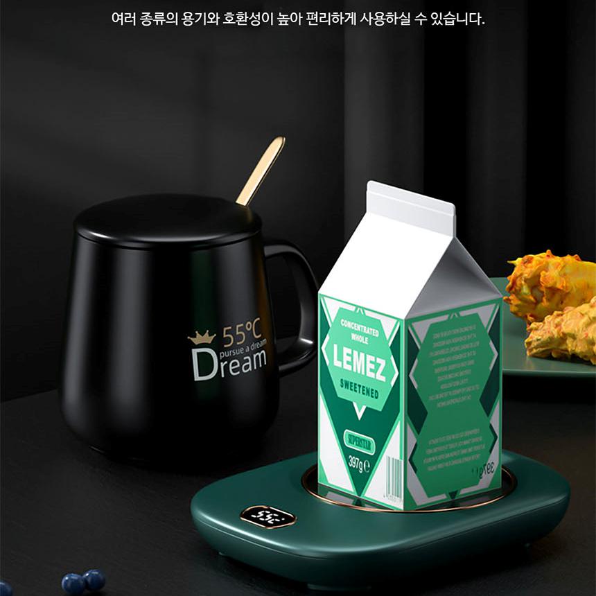 휴대용 스마트 머그컵워머 보온 컵받침대 3단 온도조절 USB 컵워머 온도유지 보온받침대 - 상세 이미지 2