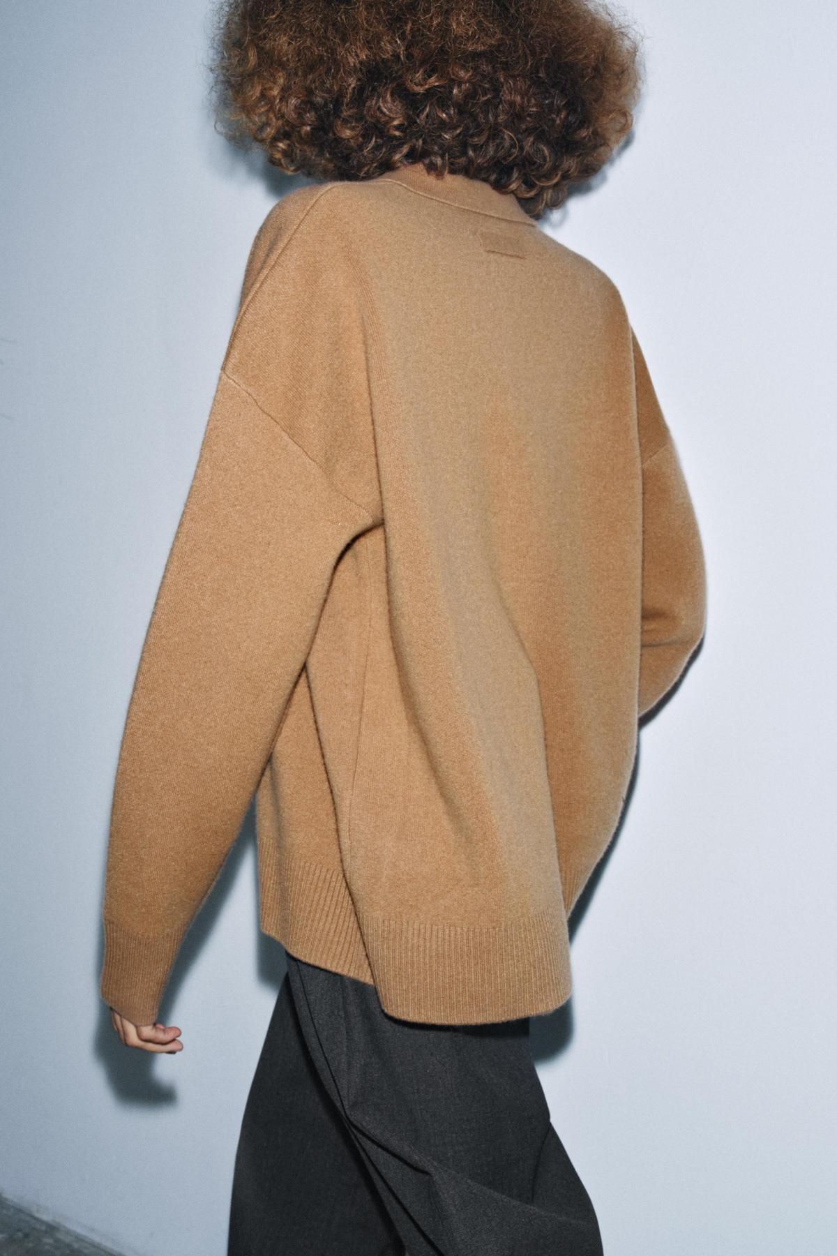 자라 오버사이즈 울 혼방 가디건 2893/125 CAMEL - 상세 이미지 4