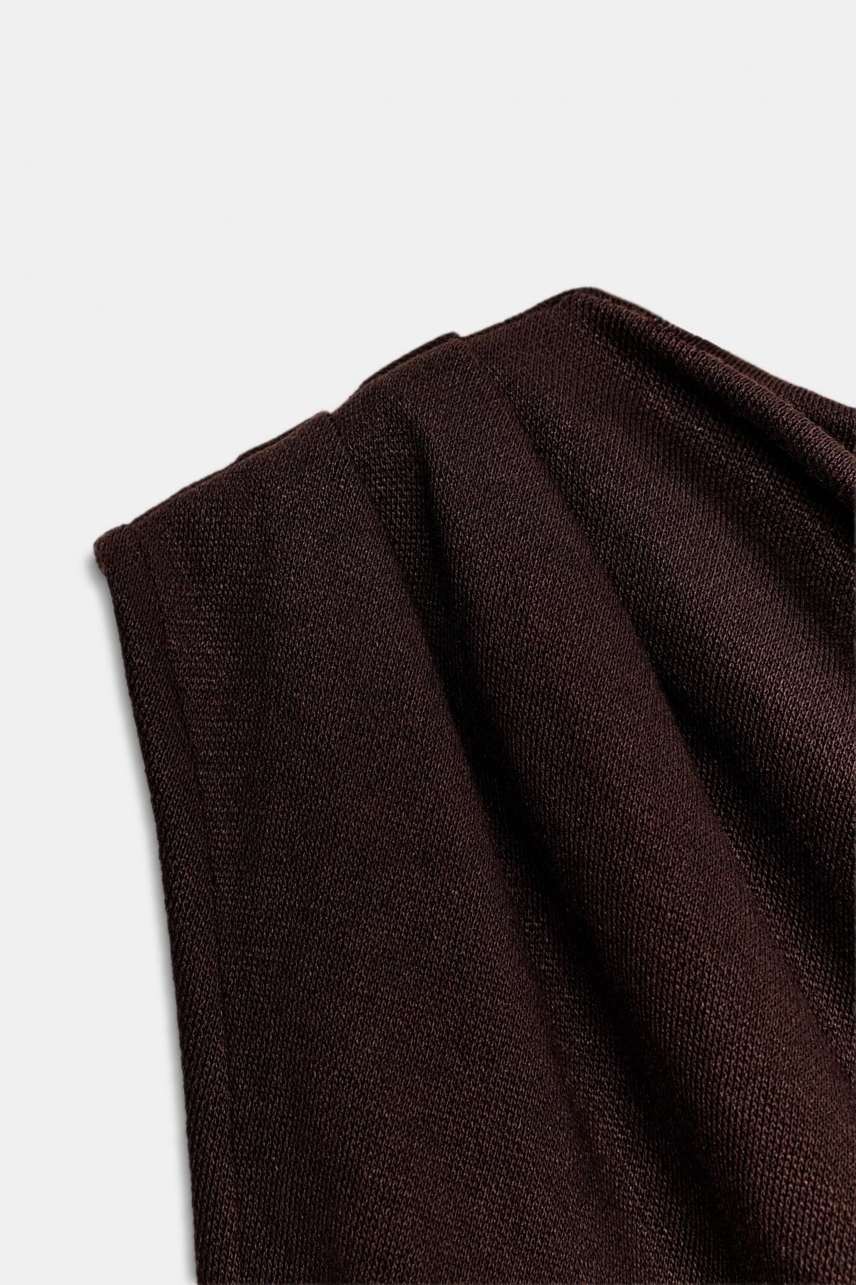 자라 트렌디 비대칭 컷아웃 니트 탑 2298/450 BROWN - 상세 이미지 3