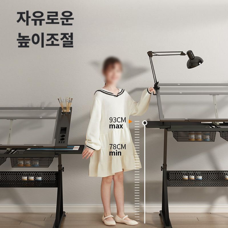 그림 받침대 책상 화방 미술 작업대 화판 드로잉테이블 기본형 단품 - 상세 이미지 4