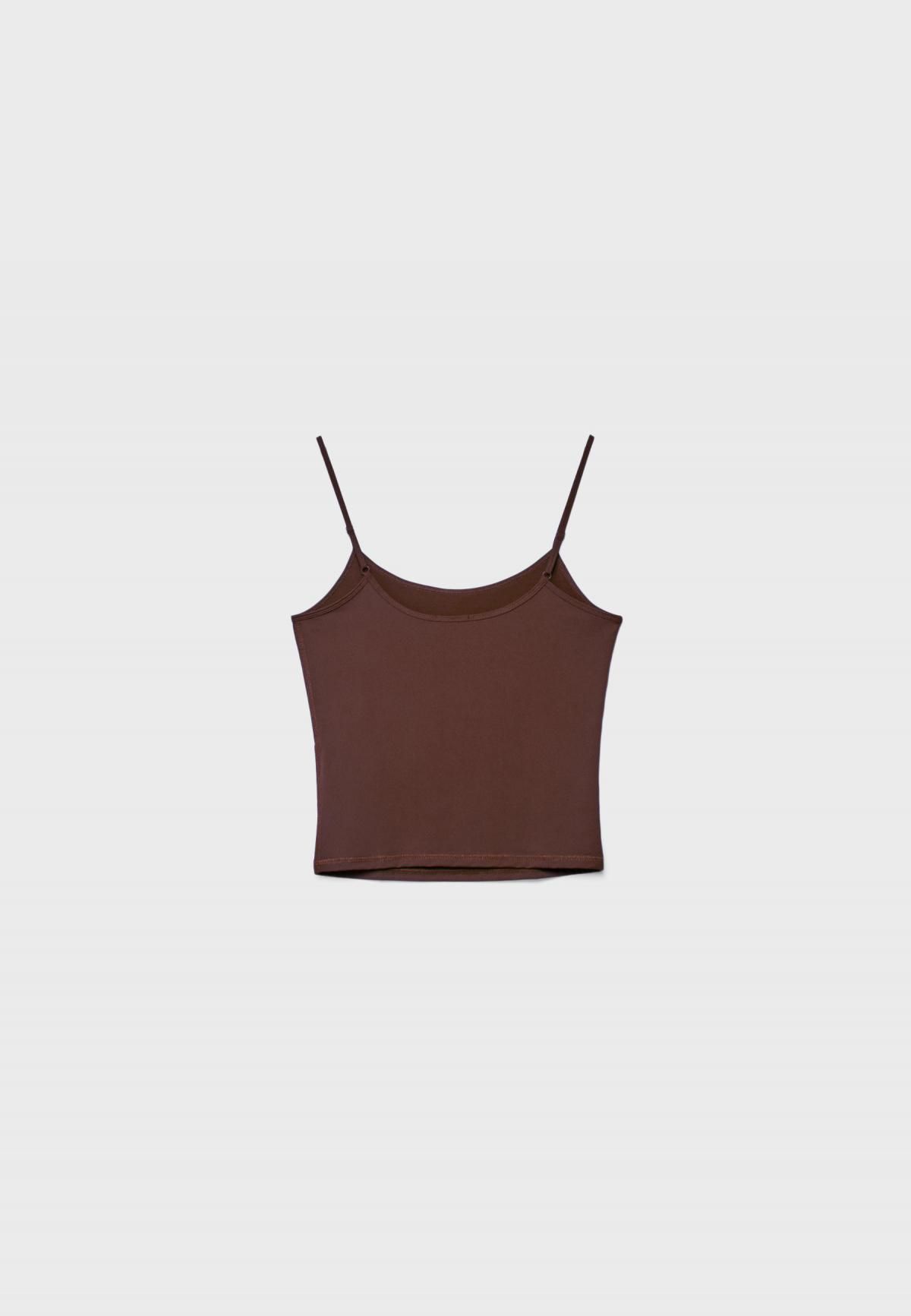 스트라디바리우스 베이직 슬림핏 민소매 탱크탑 7680/876 BROWN - 메인 이미지
