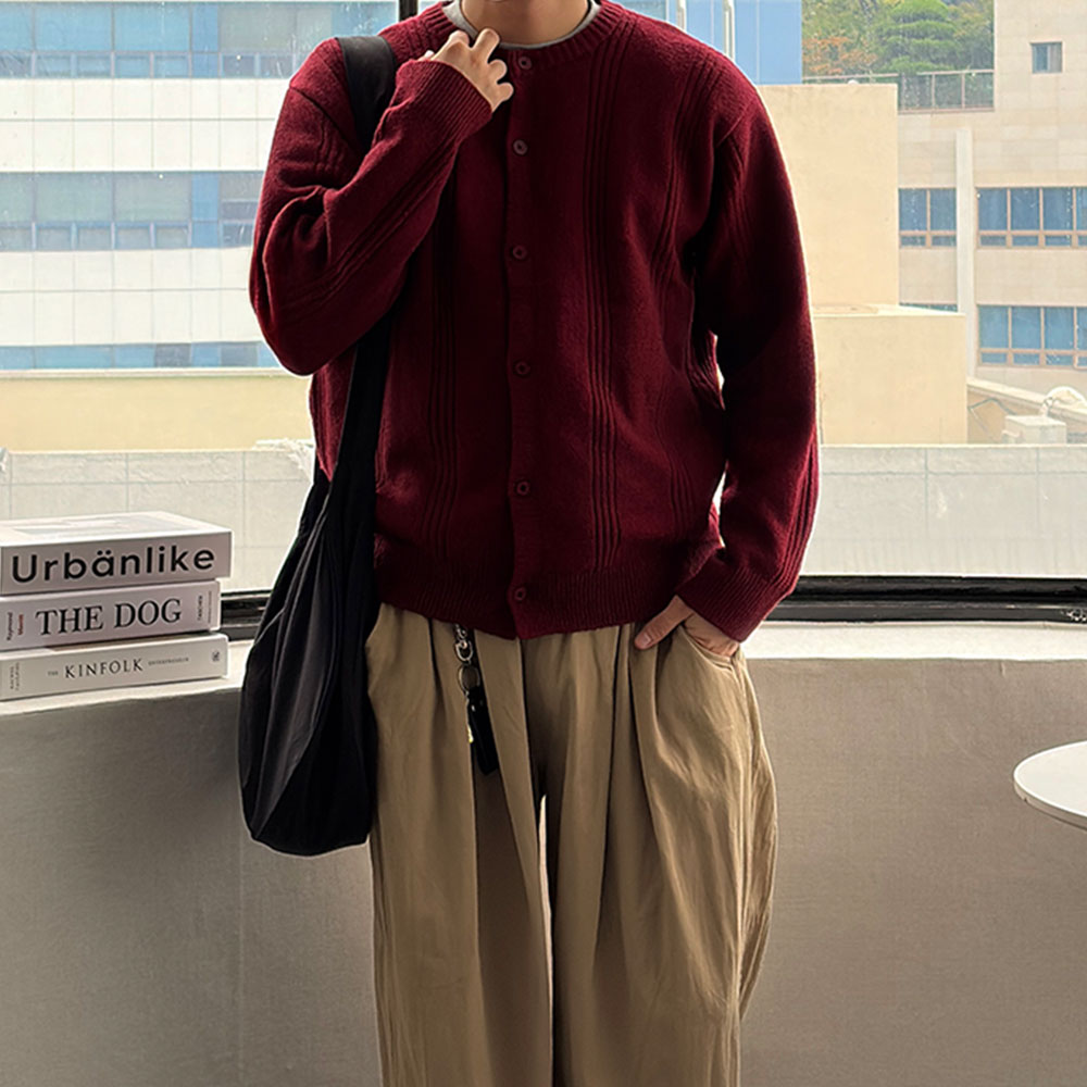 남자라운드가디건 남자크롭가디건 - 상세 이미지 5