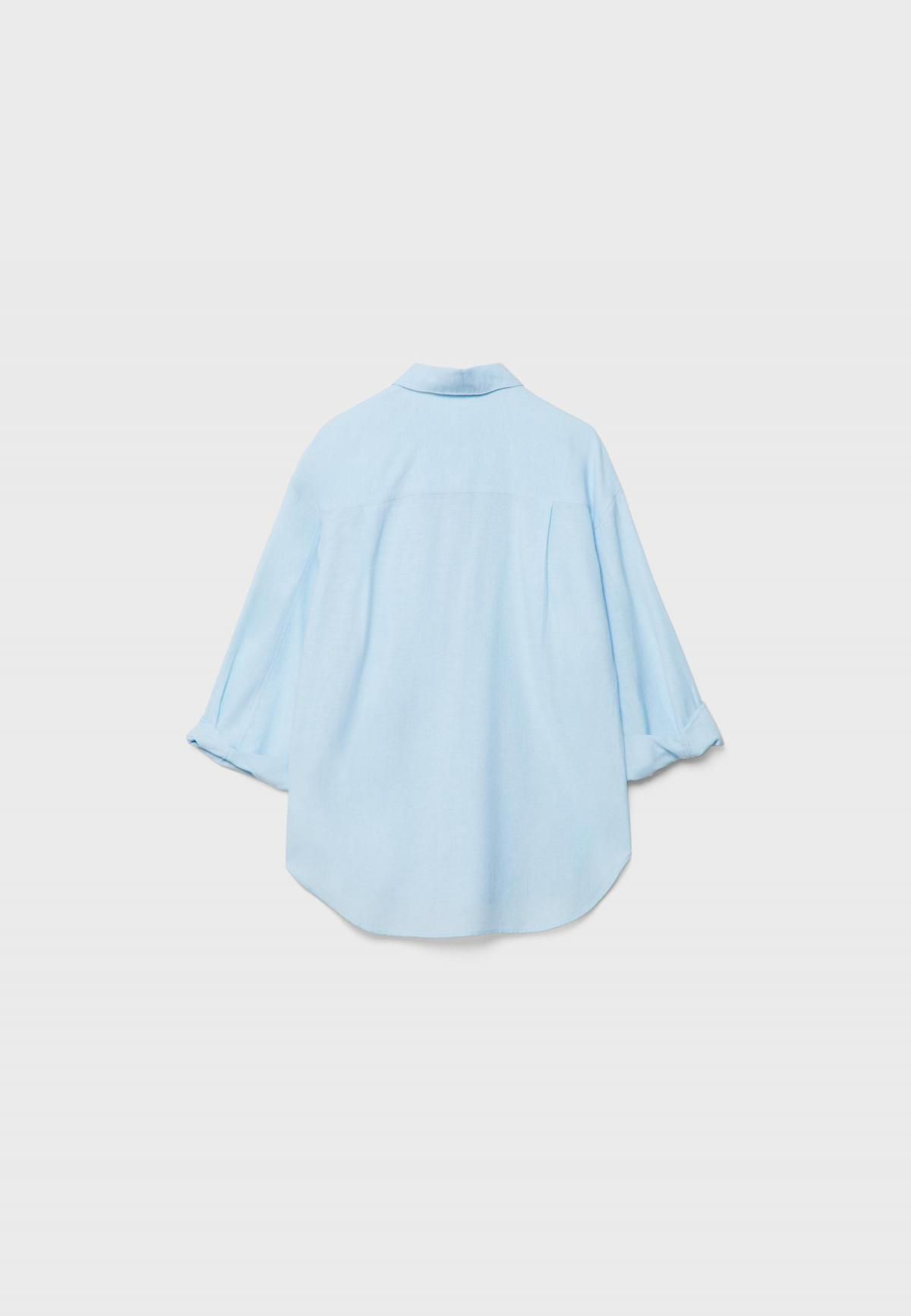 스트라디바리우스 린넨블렌드 루즈핏 긴팔 셔츠 2027/022 DENIM BLUE - 상세 이미지 2