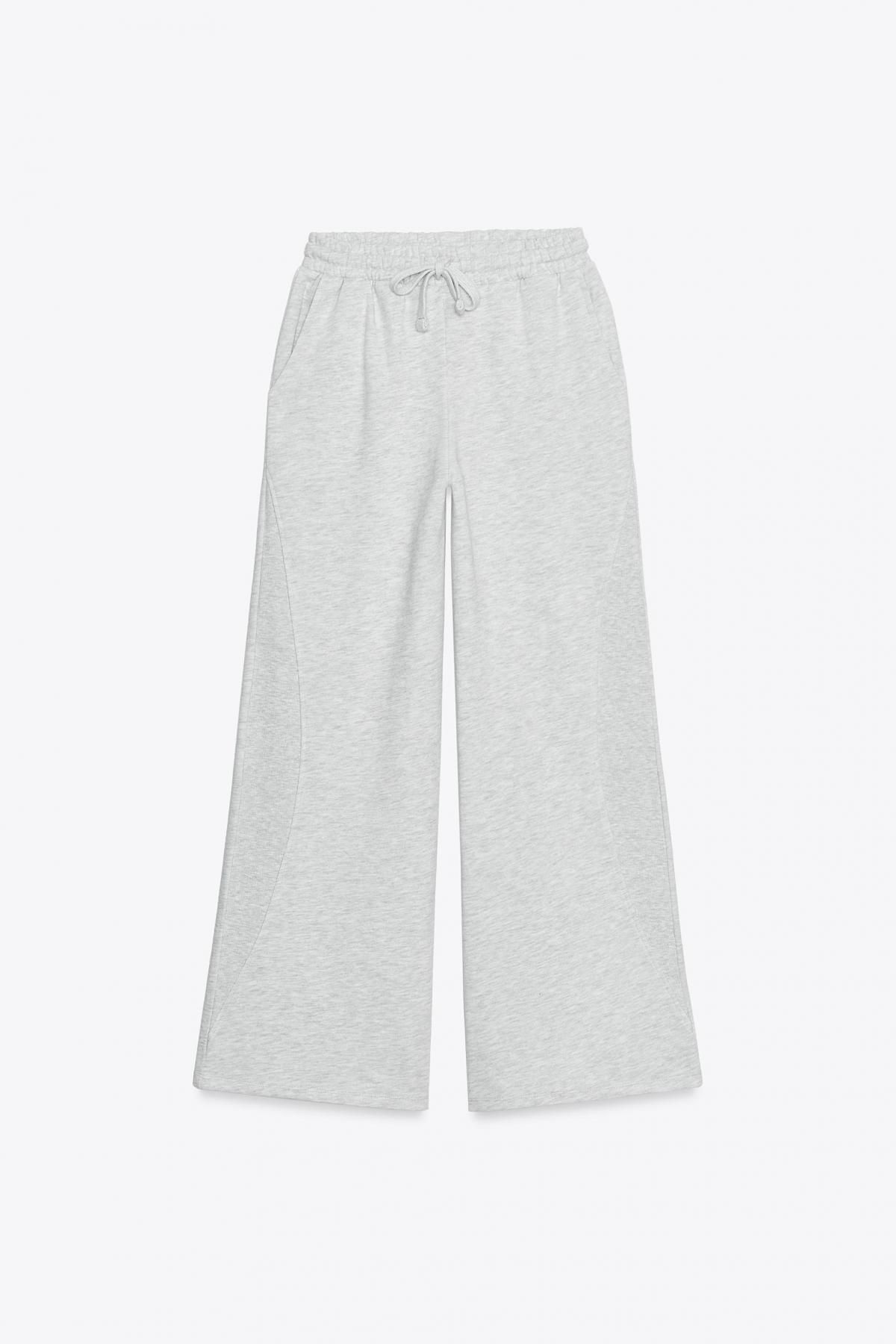 자라 와이드핏 하이웨이스트 워시드 조거 팬츠 3253/346 GREY MARL - 상세 이미지 4