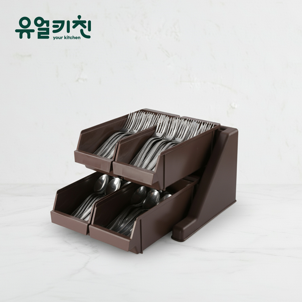 카페 분류통 업소용 수저통 커트러리 정리함 4구세트 - 상세 이미지 2