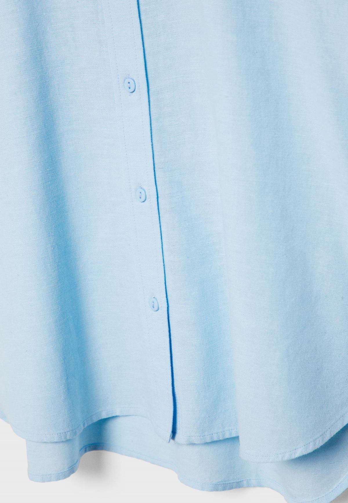스트라디바리우스 린넨블렌드 루즈핏 긴팔 셔츠 2027/022 DENIM BLUE - 상세 이미지 3