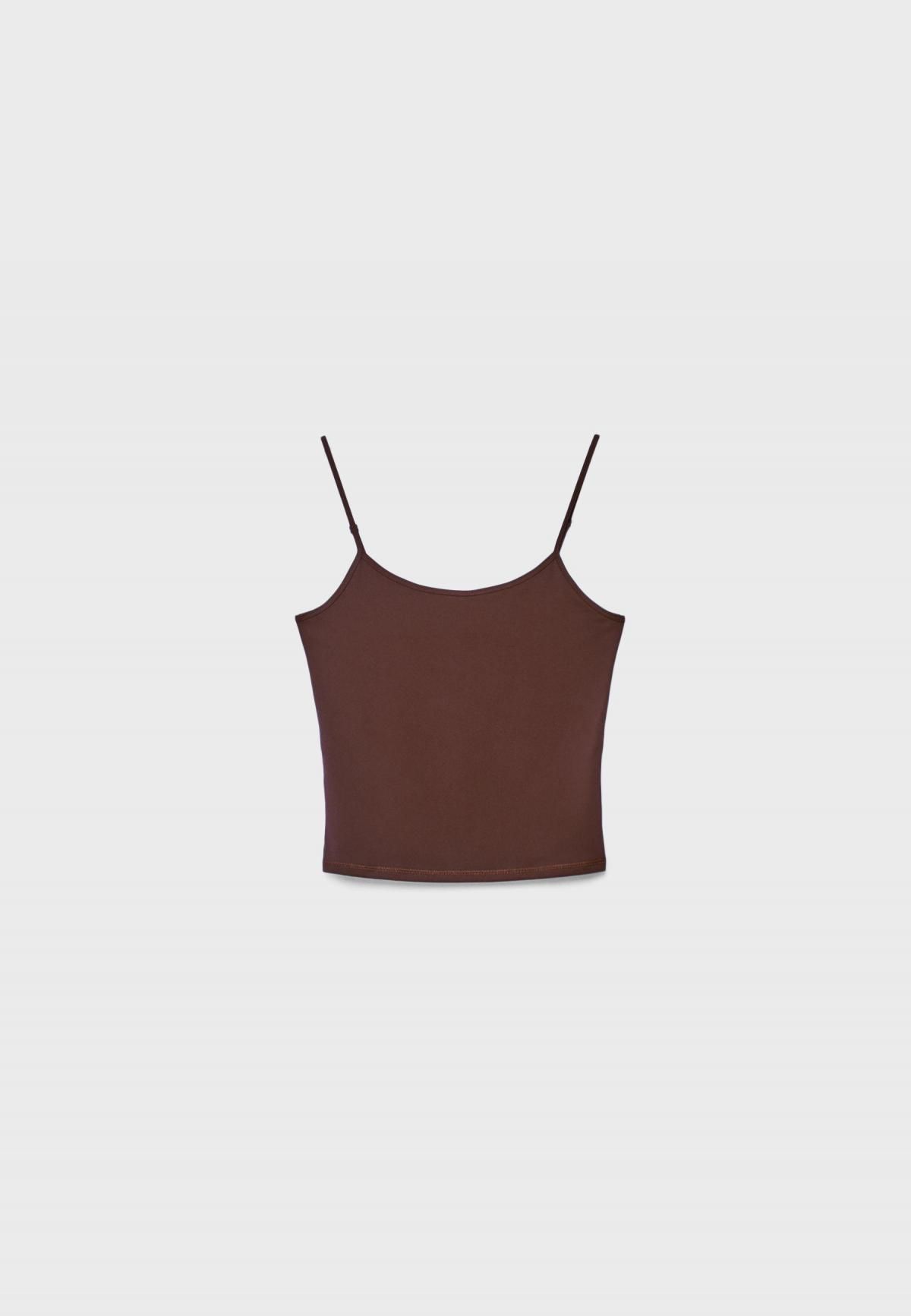 스트라디바리우스 베이직 슬림핏 민소매 탱크탑 7680/876 BROWN - 상세 이미지 2