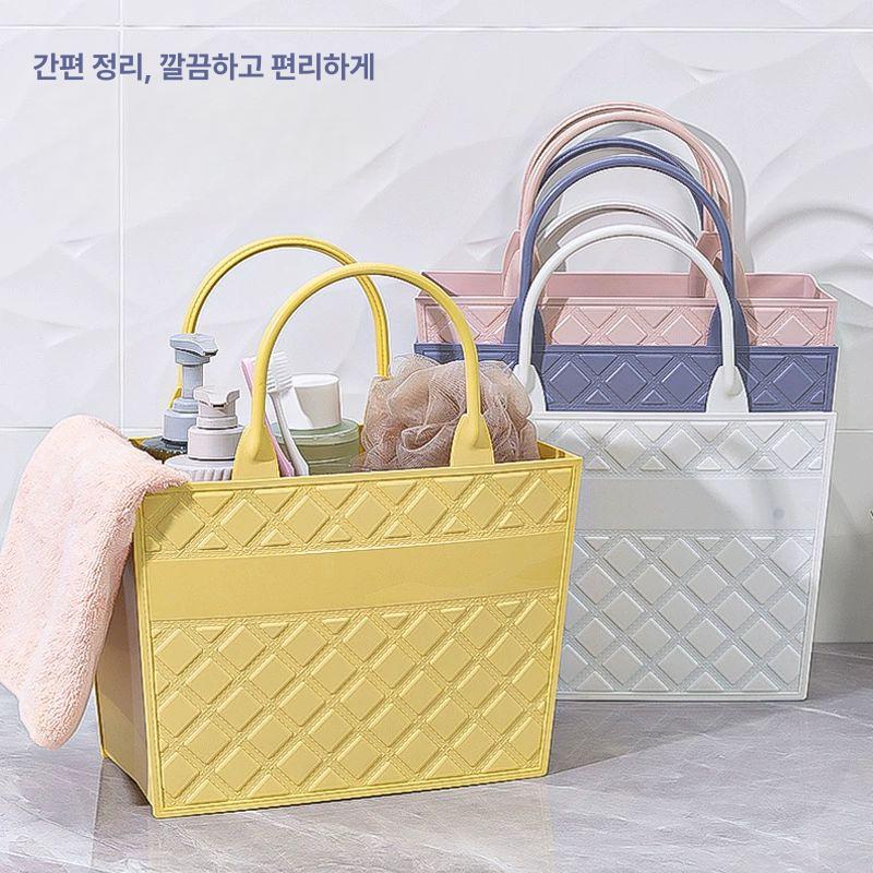 목욕바구니 방수 실리콘목욕가방 헬스장 장바구니 대용량 수영장 다용도 목욕 시장가방 옐로우 - 상세 이미지 4