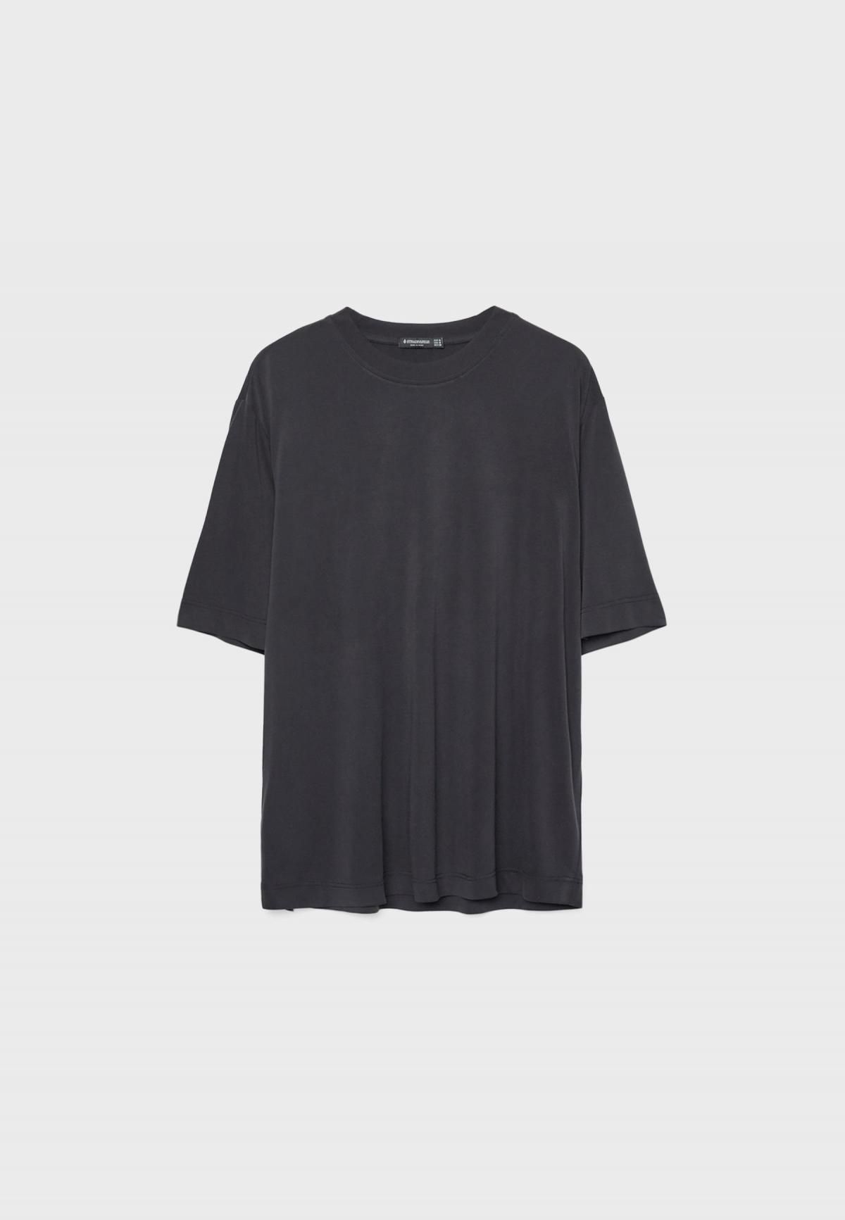 스트라디바리우스 소프트터치 오버사이즈 라운드넥 반팔 티셔츠 7671/698 BLACK - 상품 이미지