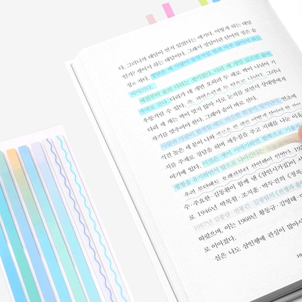 컬러 인덱스 롱 하이라이터 점착 메모지 플래그 다꾸 샤베트믹스 - 상세 이미지 4