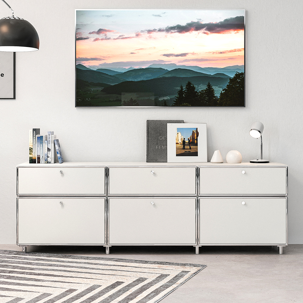 모던트 미드센츄리 1800 모듈 높은 거실장 TV다이 거실 서랍 수납