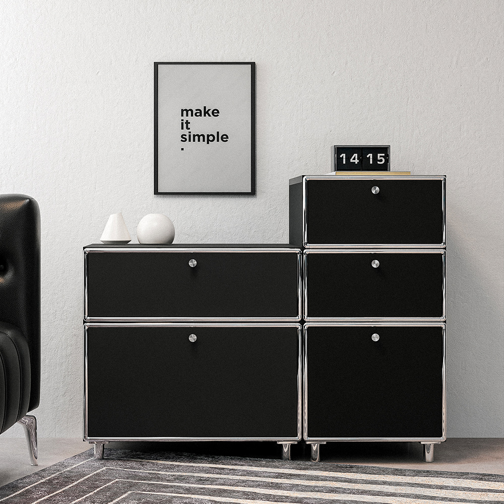 모던트 미드센츄리 1800 모듈 높은 거실장 TV다이 거실 서랍 수납