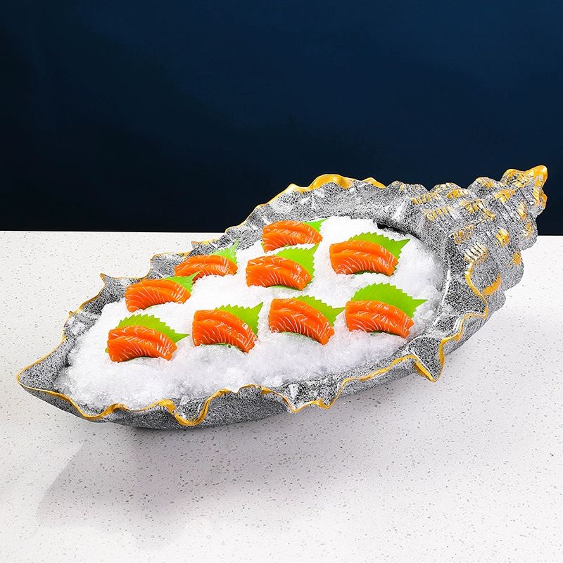 소라회 접시 플레이팅 업소용 초밥 씨푸드 장식 플레이트 - 상품 이미지