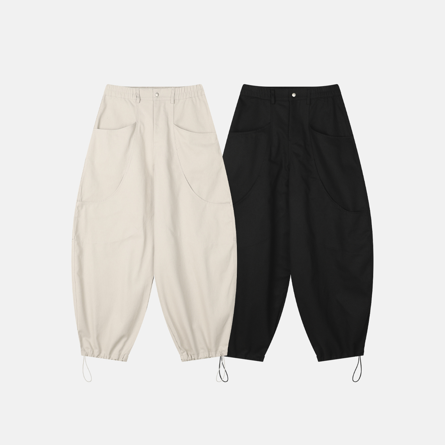 니벳 벌룬 코튼 팬츠 [2Color] - 상세 이미지 4