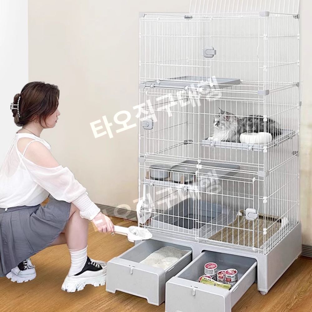 고양이호텔 격리 대형 고양이빌라 놀이터 호텔장 타워 숨숨집 반려묘 하우스 - 상품 이미지