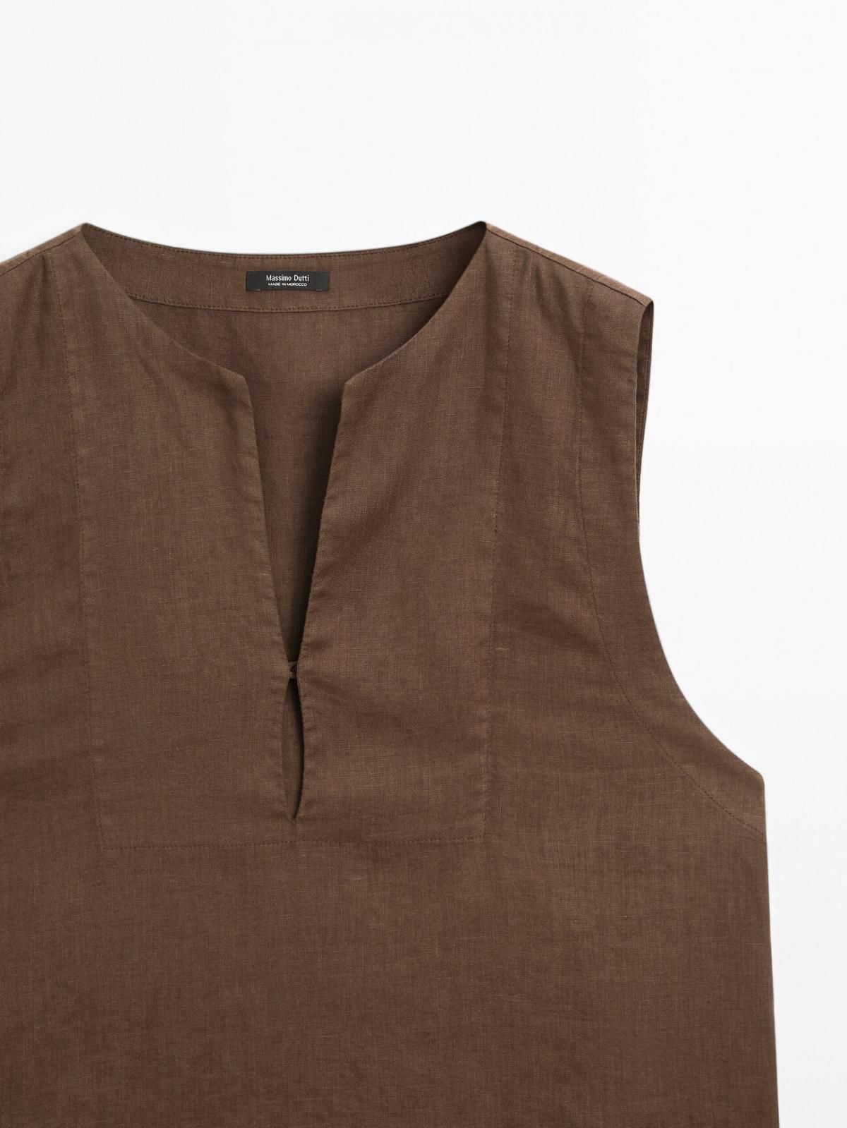 마시모두띠 린넨 민소매 블라우스 5139/739 BROWN 이미지 6